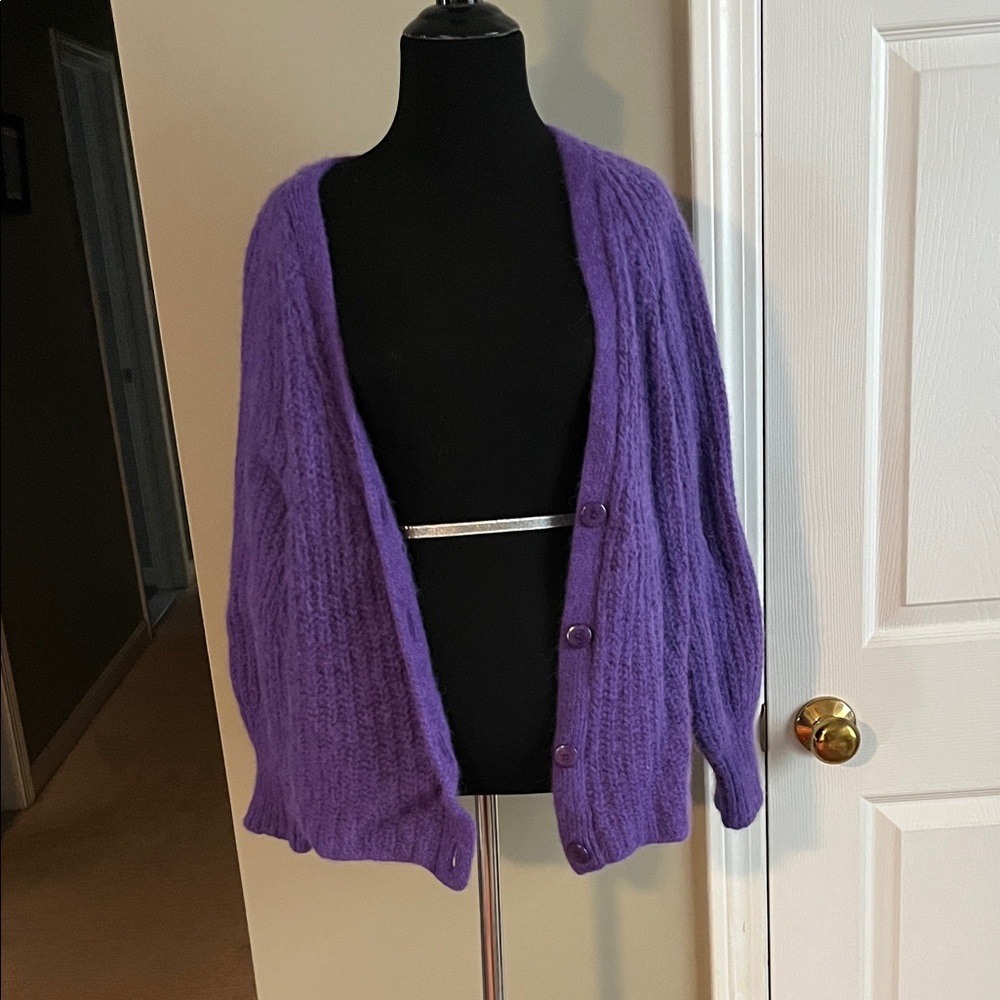 Sézane Basile cardigan purple